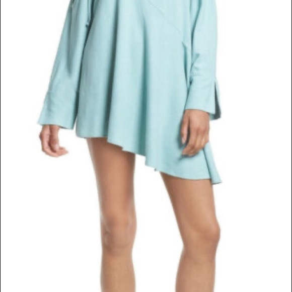Free People Mint Clear Skies Cold Shoulder Tunic Dress Medium NEW - Picture 5 of 7